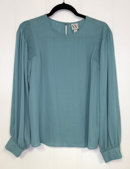 Sheer Blouse w/Scrunch Shoulder