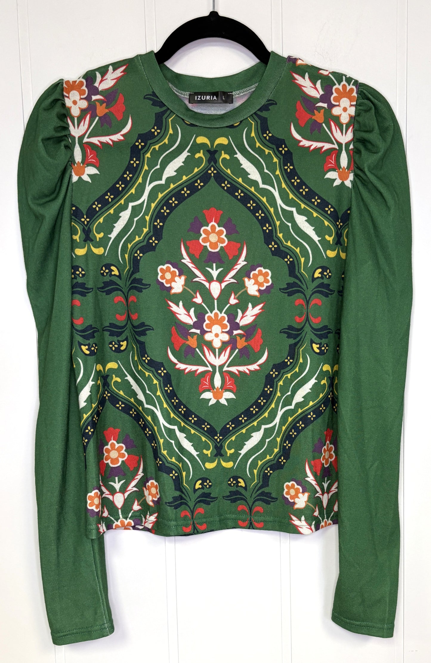 Floral Print Ruched Sleeve Top
