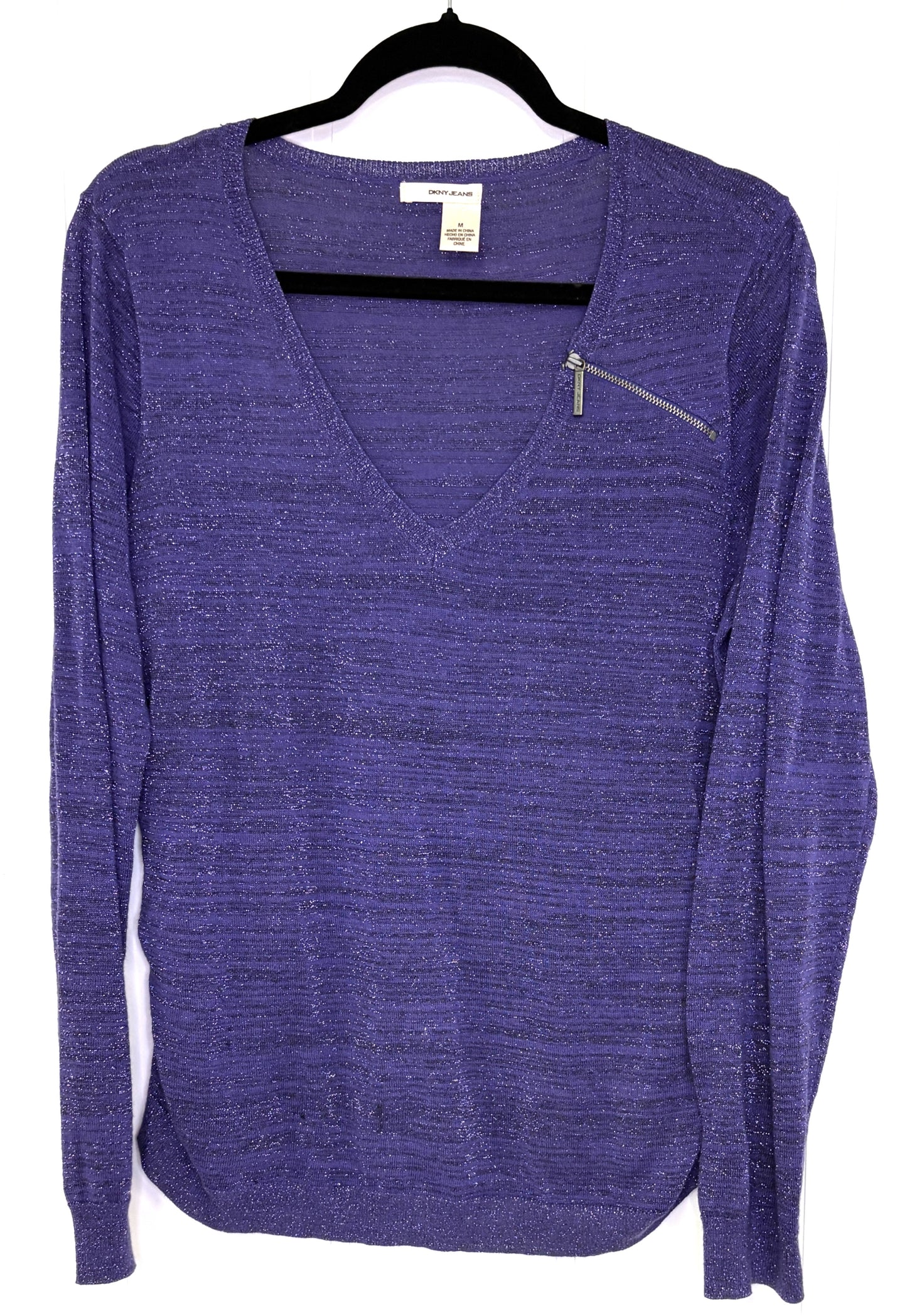 V-Neck Shoulder Zip Sweater