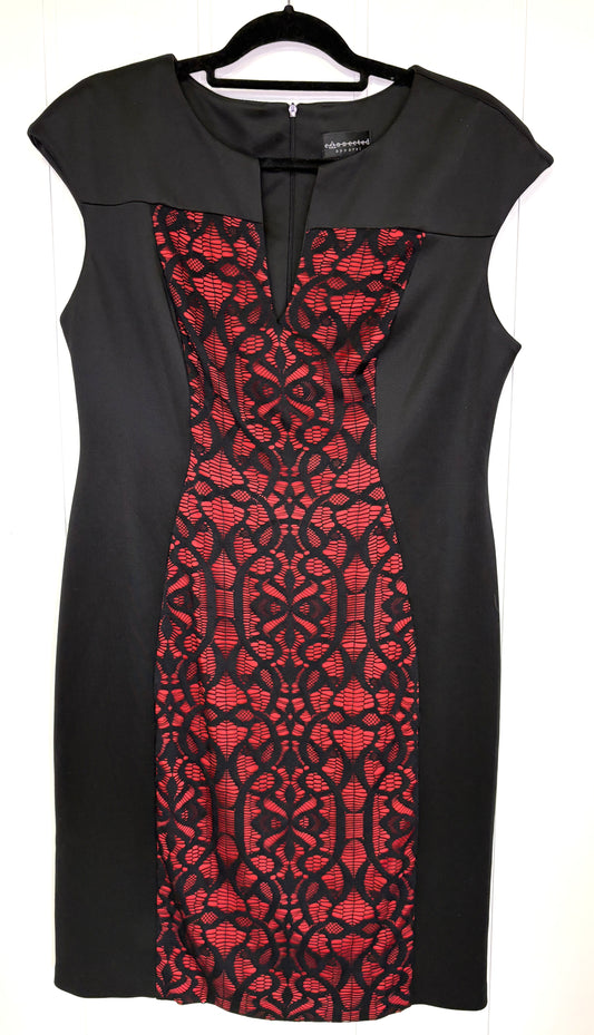 Lace Overlay Sheath Dress