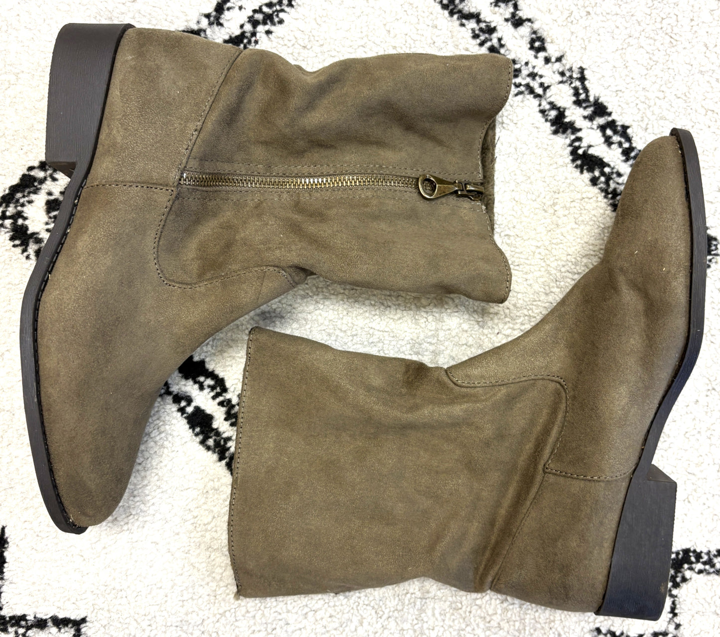 Fur Lined Suede Zip Boots