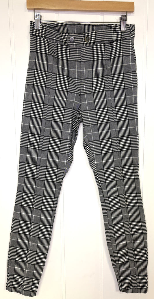 Skinny Plaid Dress Pants