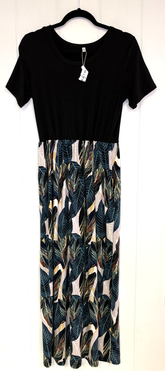 Maxi Dress w/Leaf Pattern