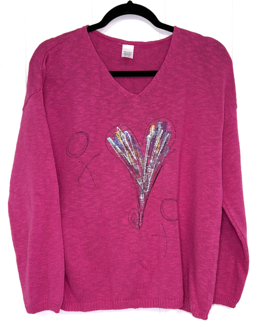 Sweater w/ Heart XOXO Pattern