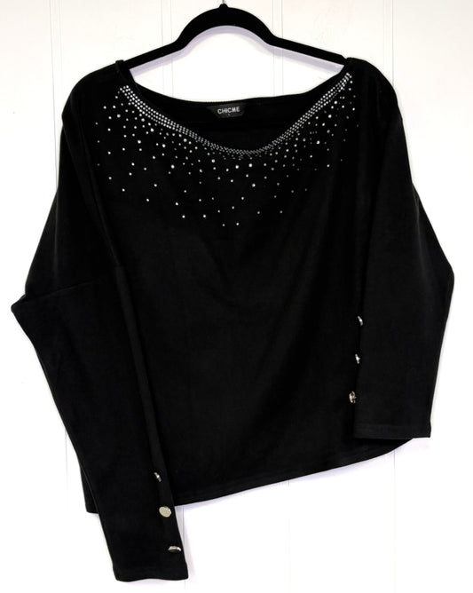Rhinestone Embellishment Top