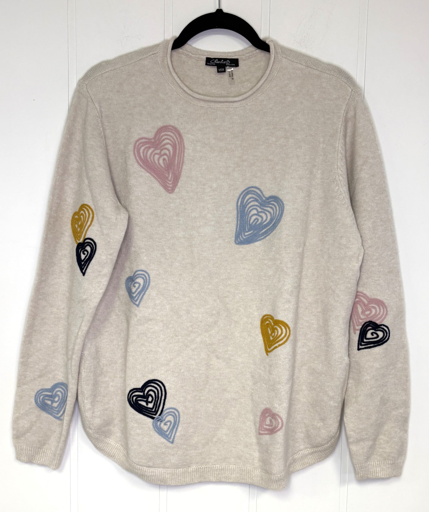 Heart Stitch Crew Neck Sweater