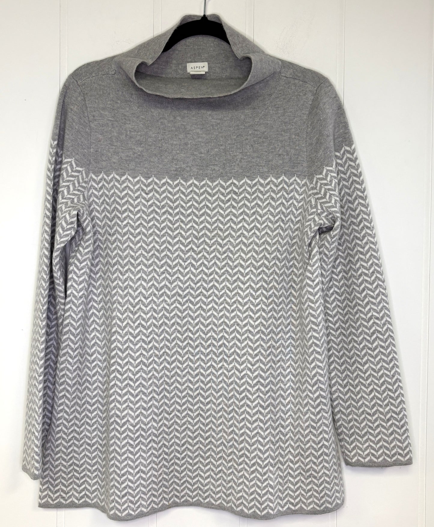 Mock Neck Chevron Sweater