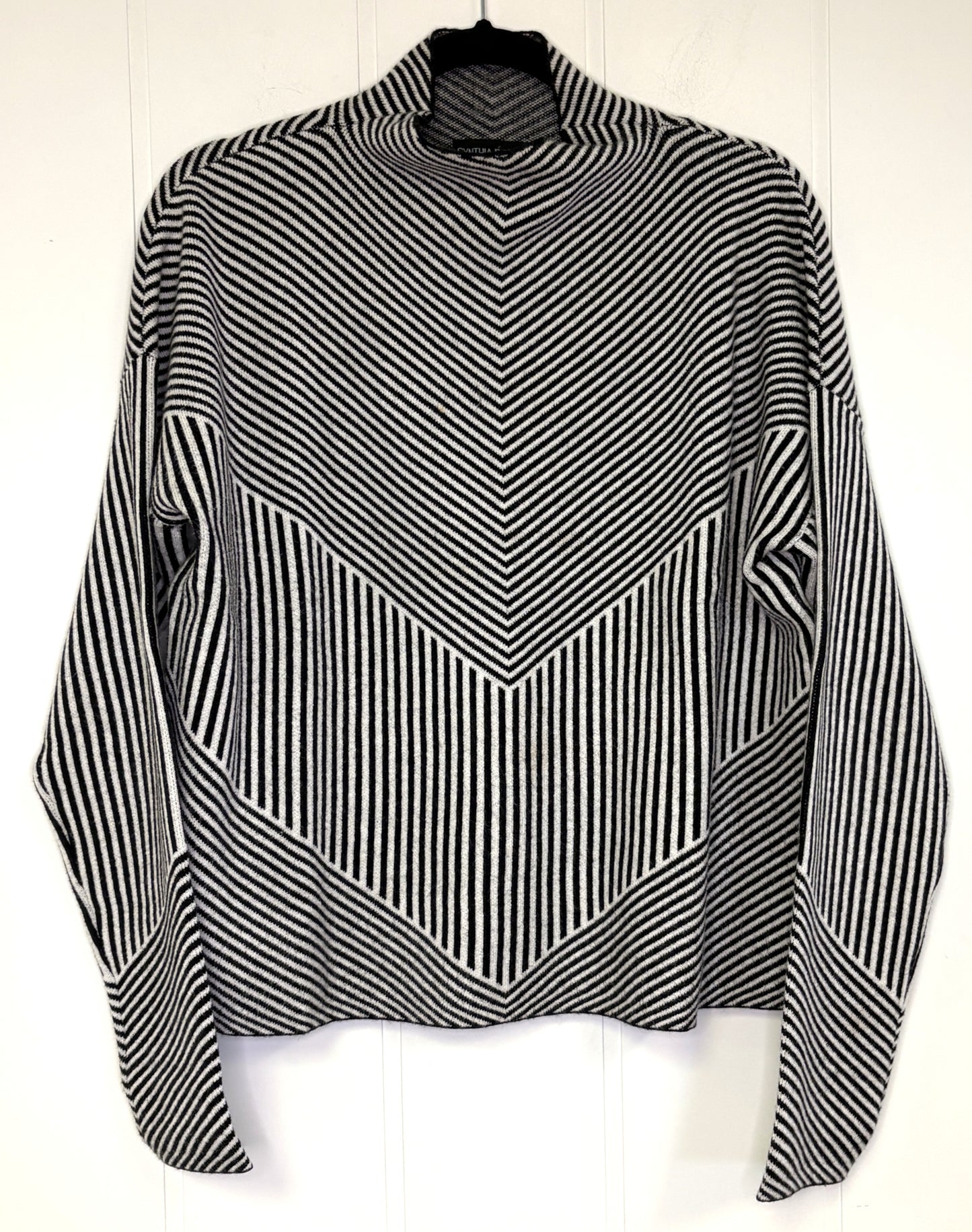 Striped Mock Neck Sweater