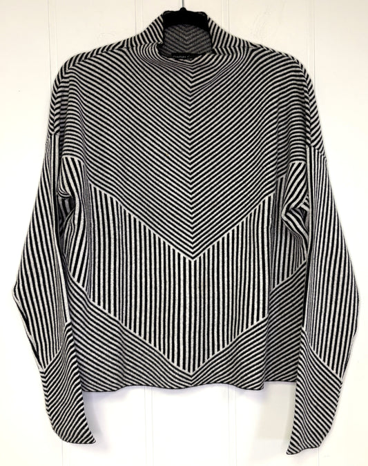 Striped Mock Neck Sweater