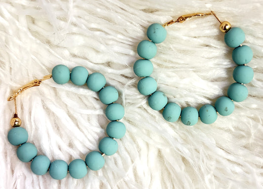 Hoops w/Teal Beads