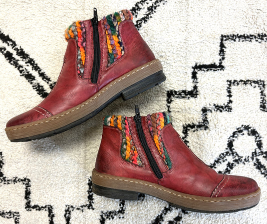 Rieker Colorful Trim Booties