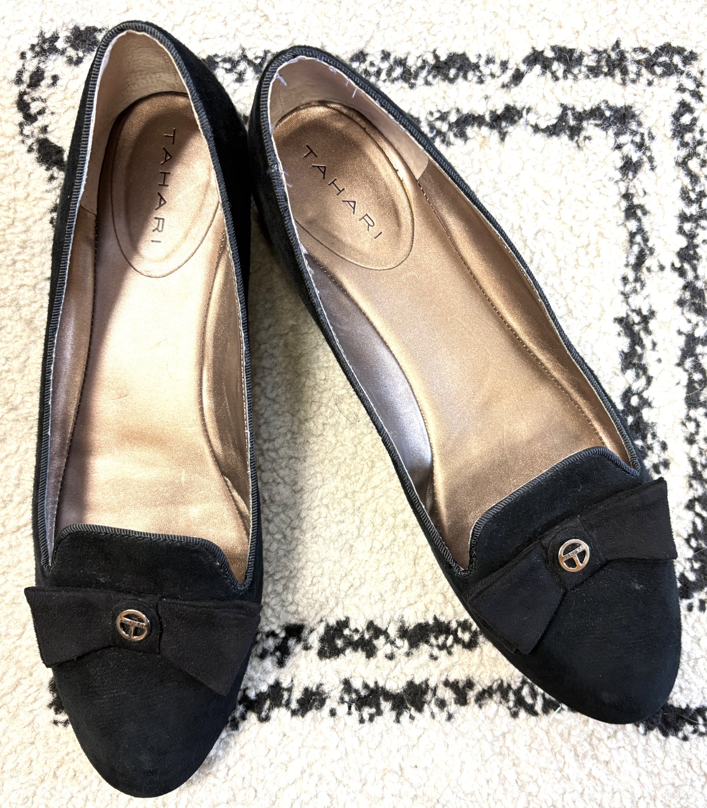 Tahari Suede Flats w/Bow