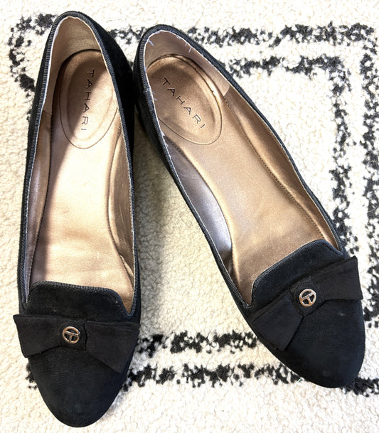 Tahari Suede Flats w/Bow
