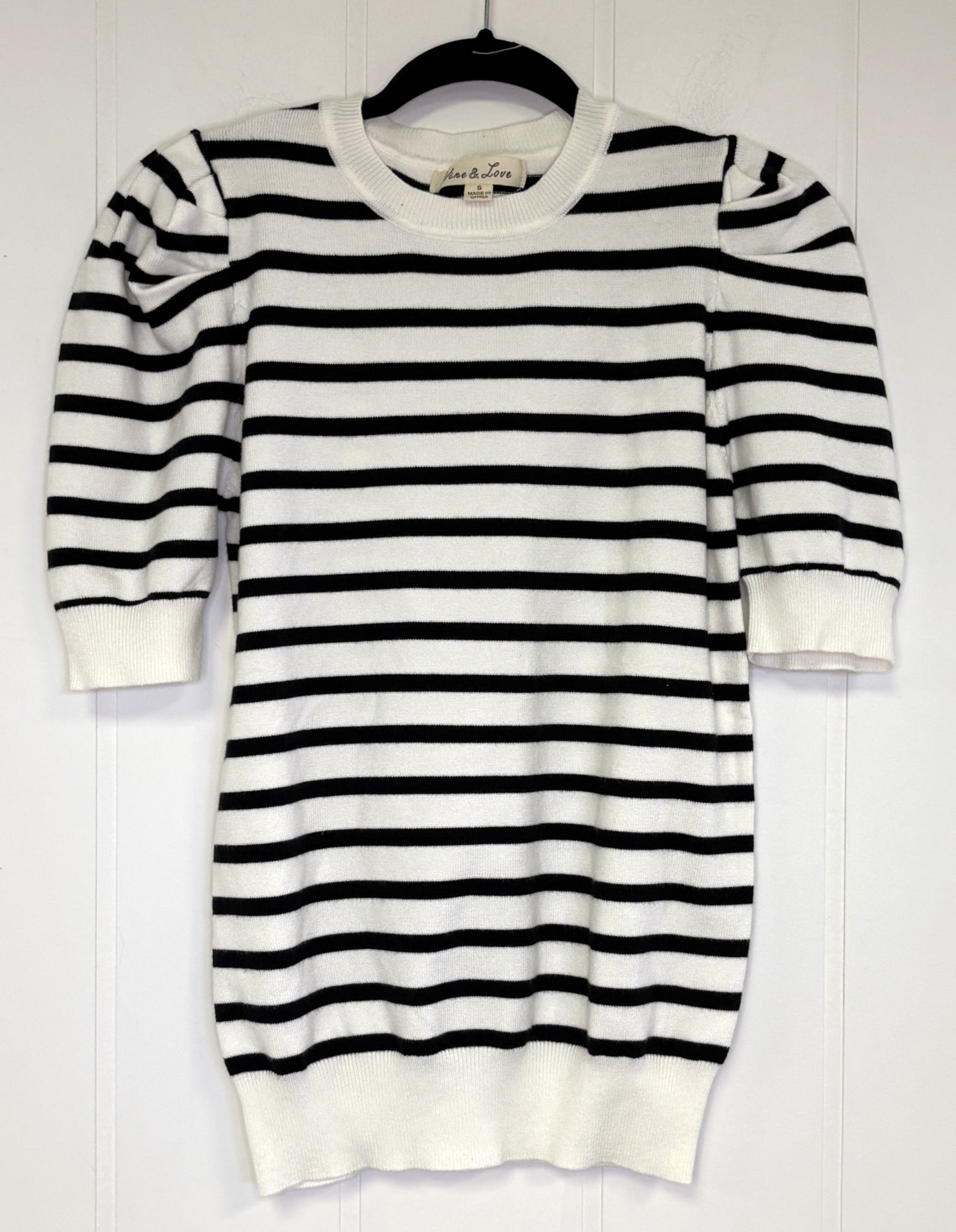 Short Sleeve Stripe Sweater