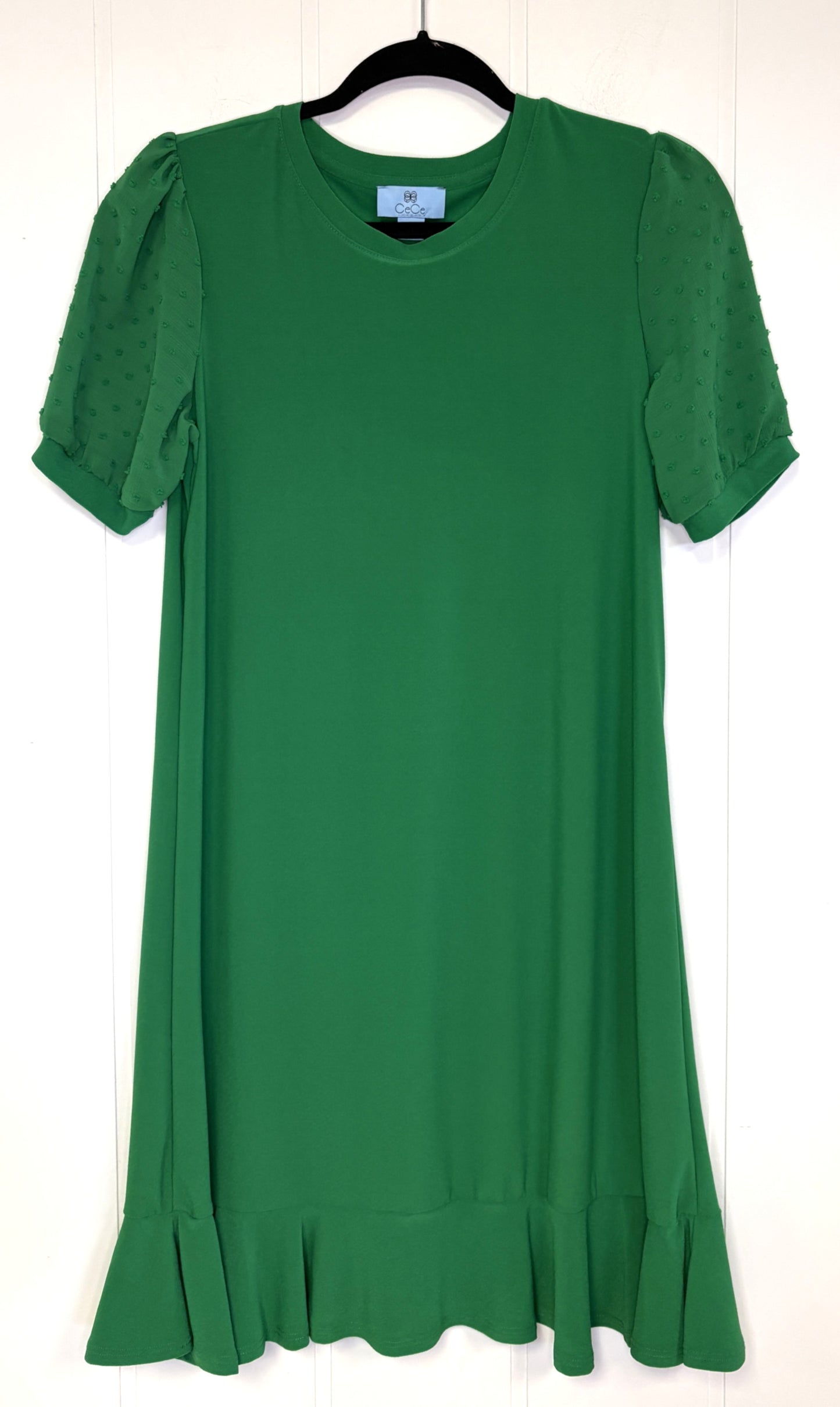 CeCe Puff Sleeve Ruffle Dress