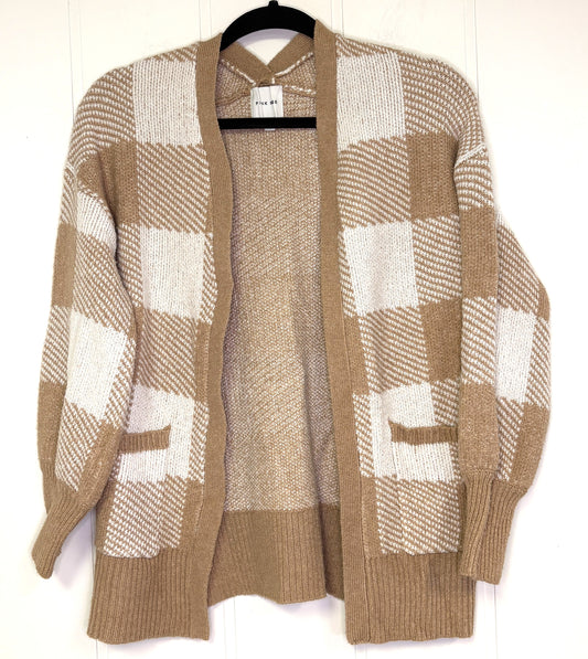 Pink Rose Checkered Cardigan