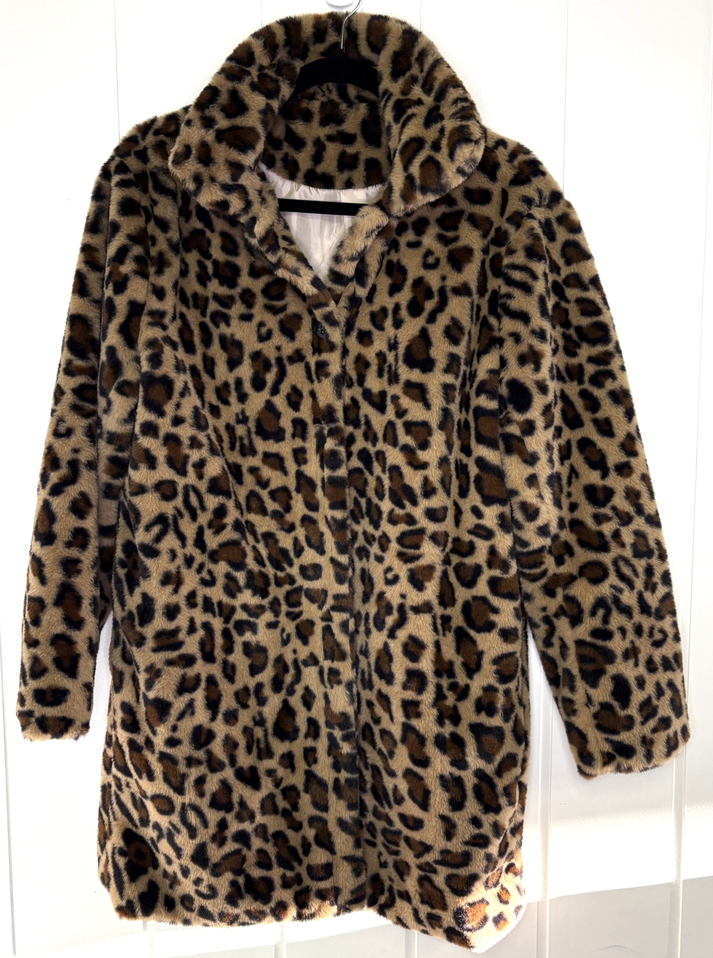 Faux Leopard Fur Coat