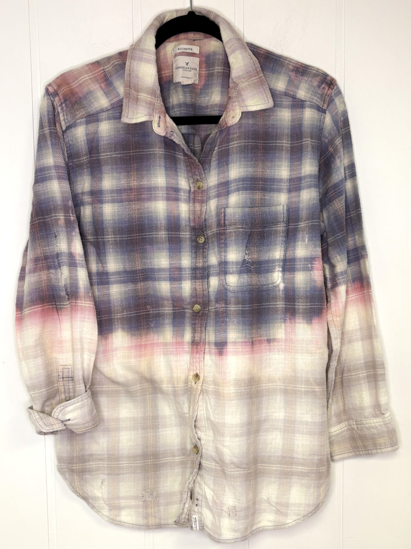 AE 'Destroyed' Plaid Flannel