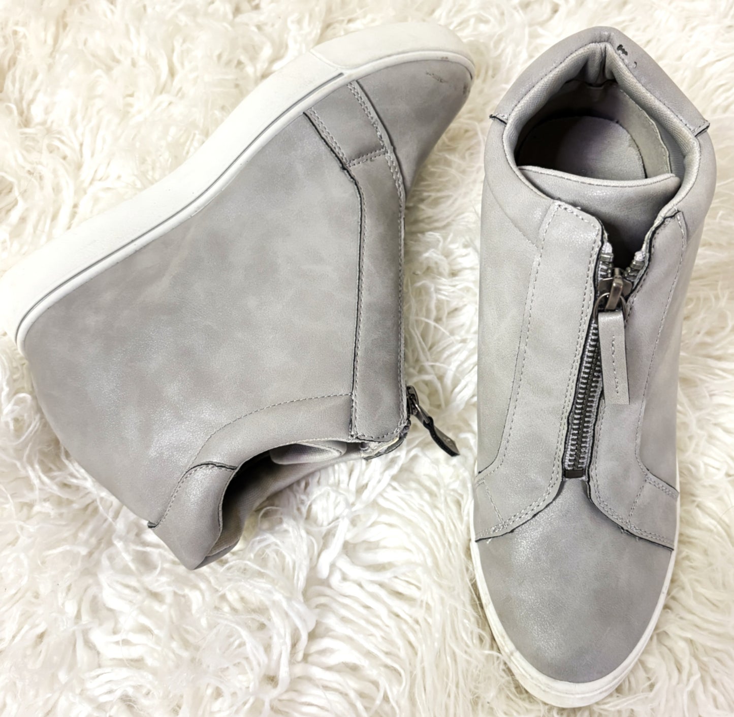 Front Zip Wedge Booties