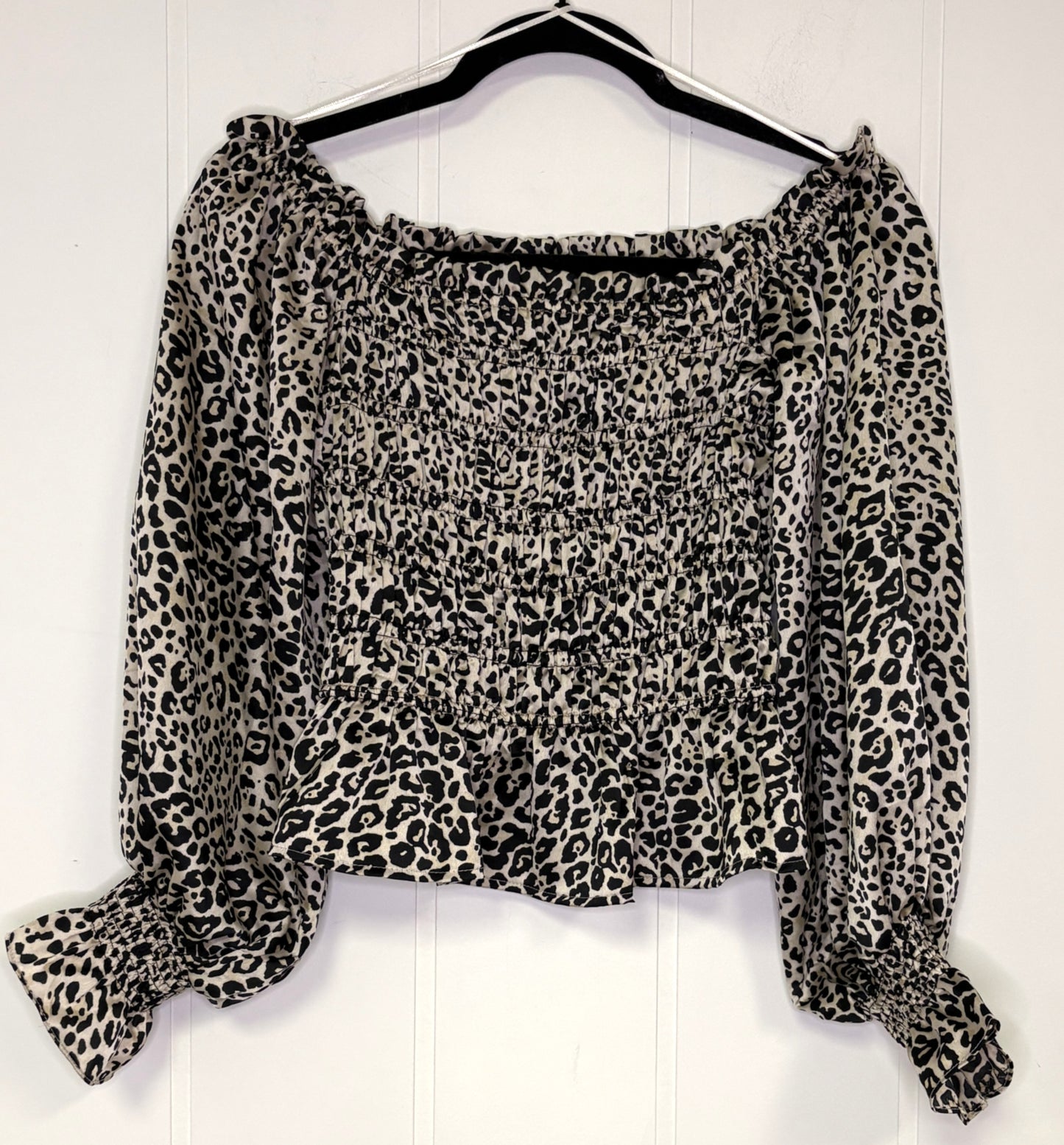 Silky Off Shoulder Animal Print Top