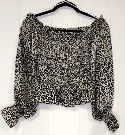 Silky Off Shoulder Animal Print Top