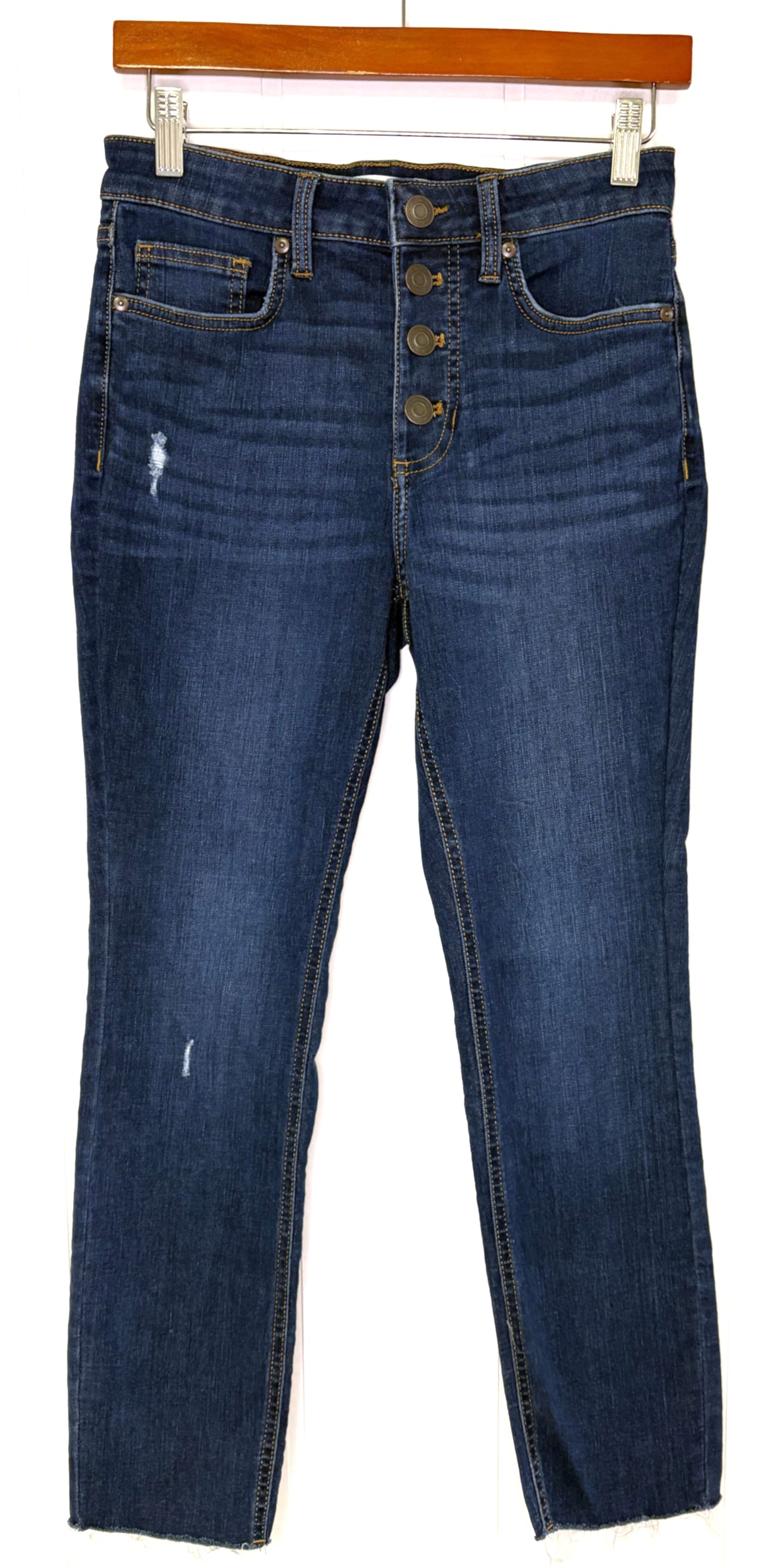 4-Button Fringe Jeans