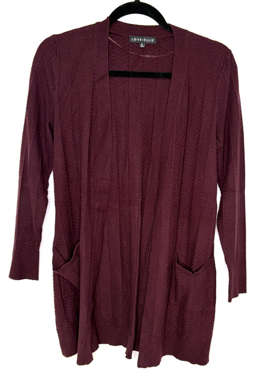 Chevron Texture Open Cardigan