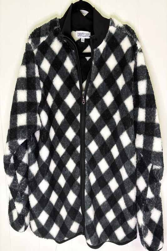 Checkered Fleece Zip Jacket