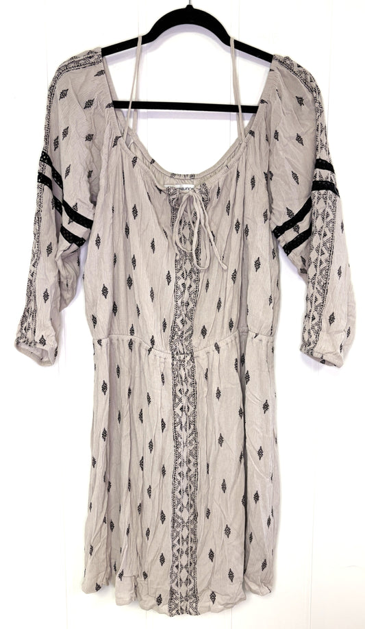 Embroidered Cold Shoulder Dress