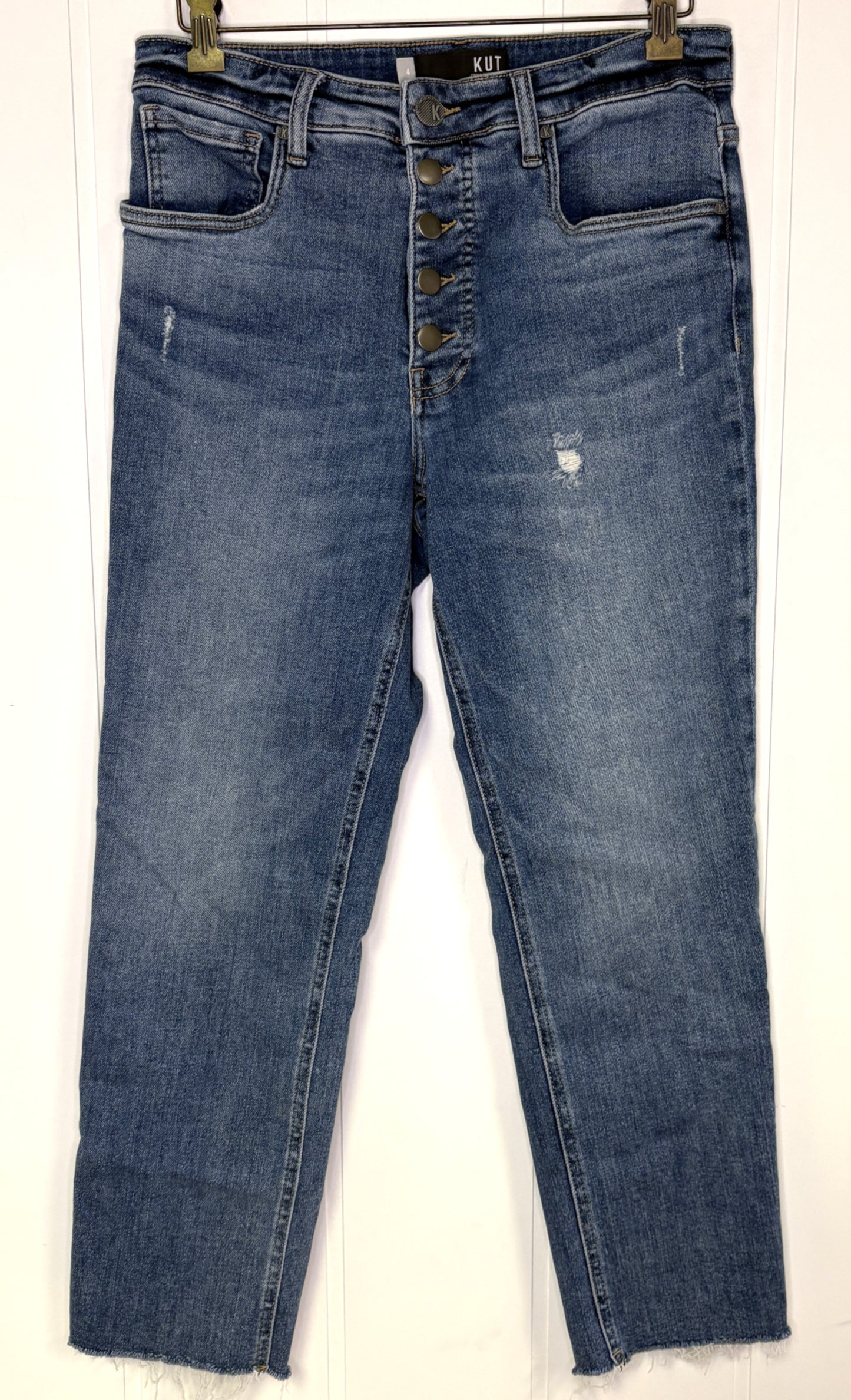KUT 5-Button Fringe Jeans