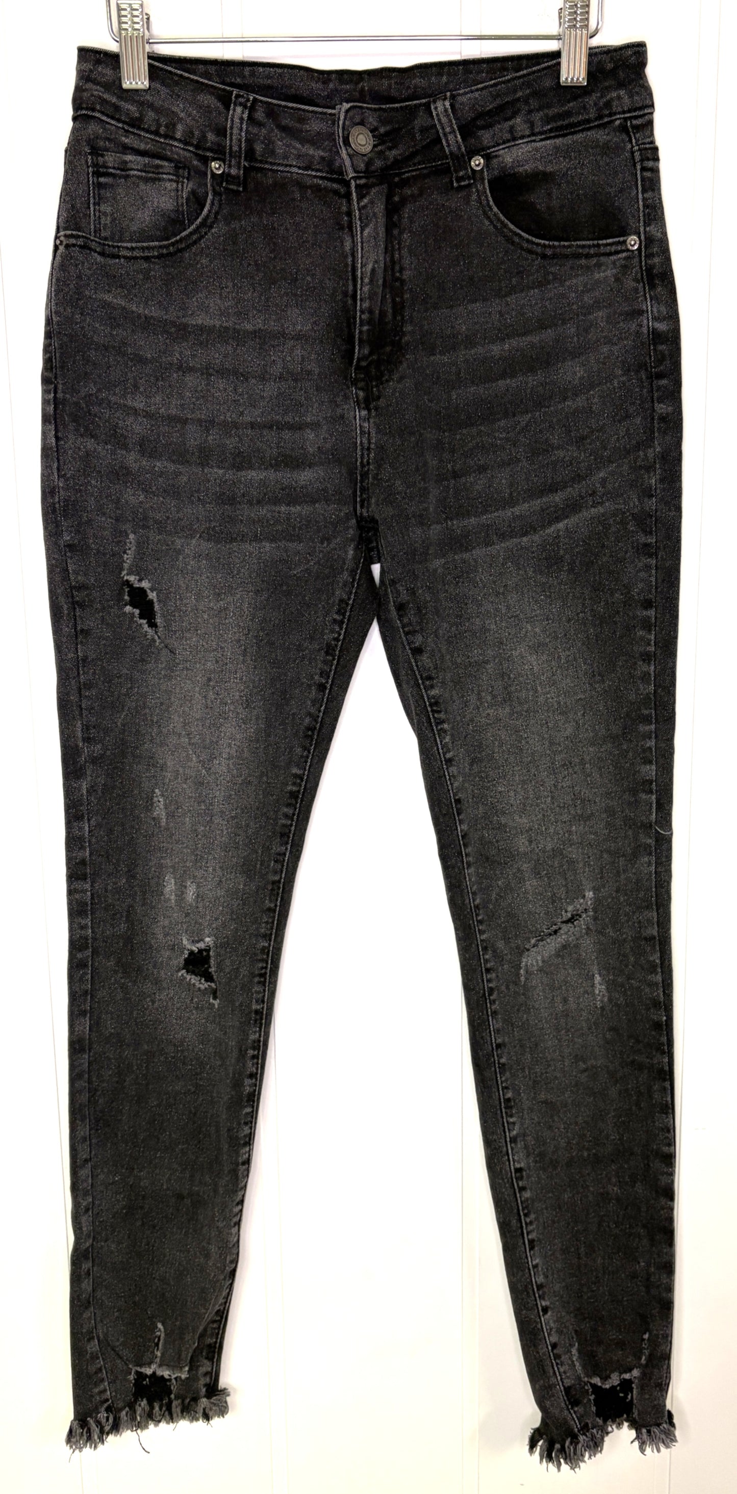 'Destressed' Ankle Denim Jeans