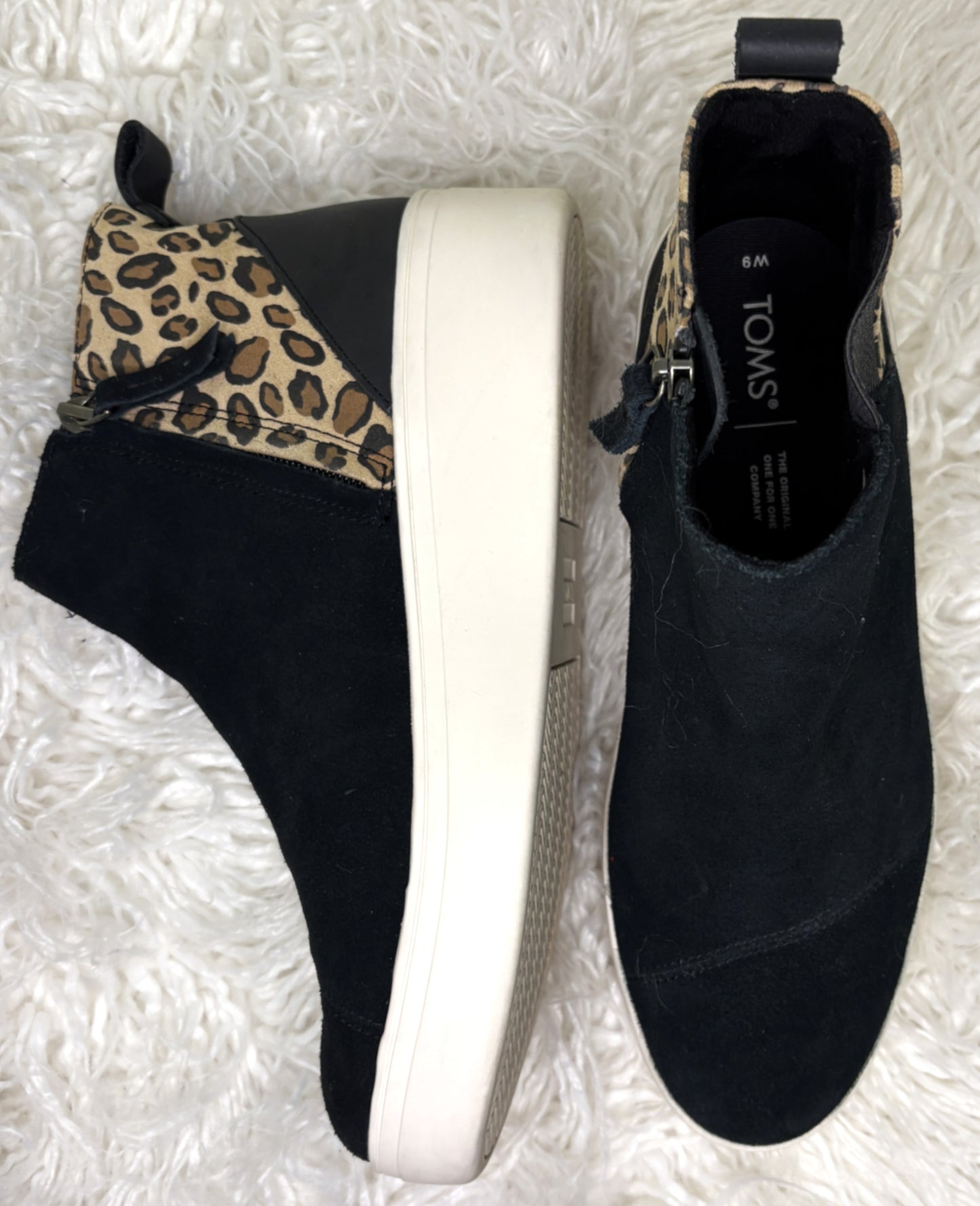 TOMS Animal Print Zip Booties