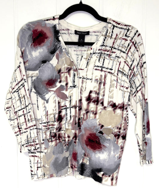 WHBM Watercolor Floral Cardigan