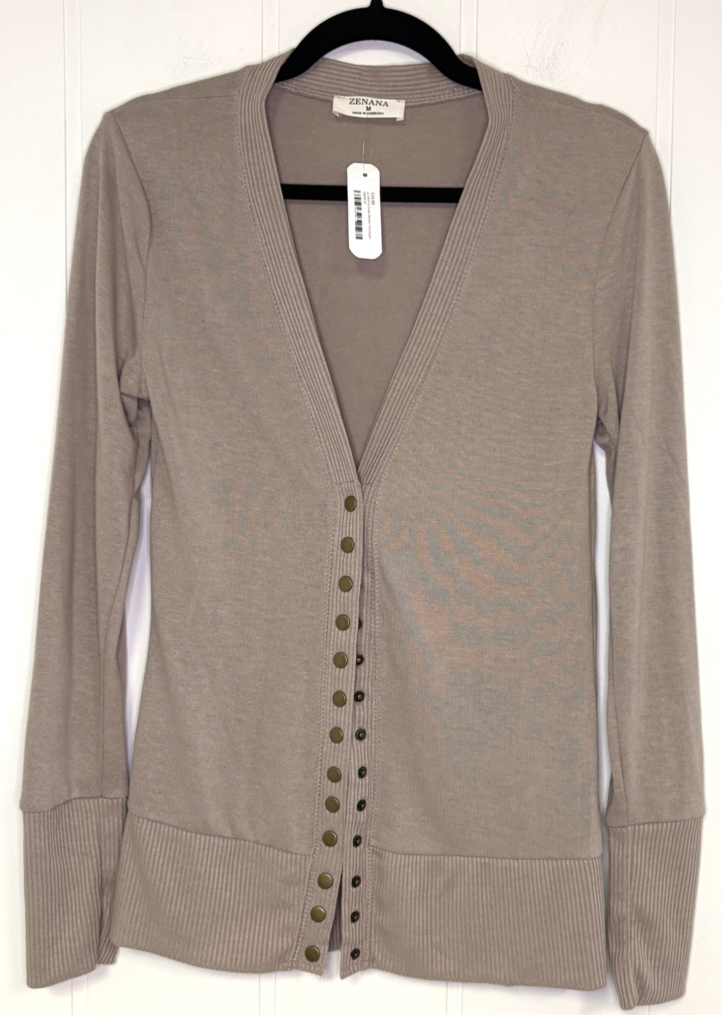Zenana Button Cardigan