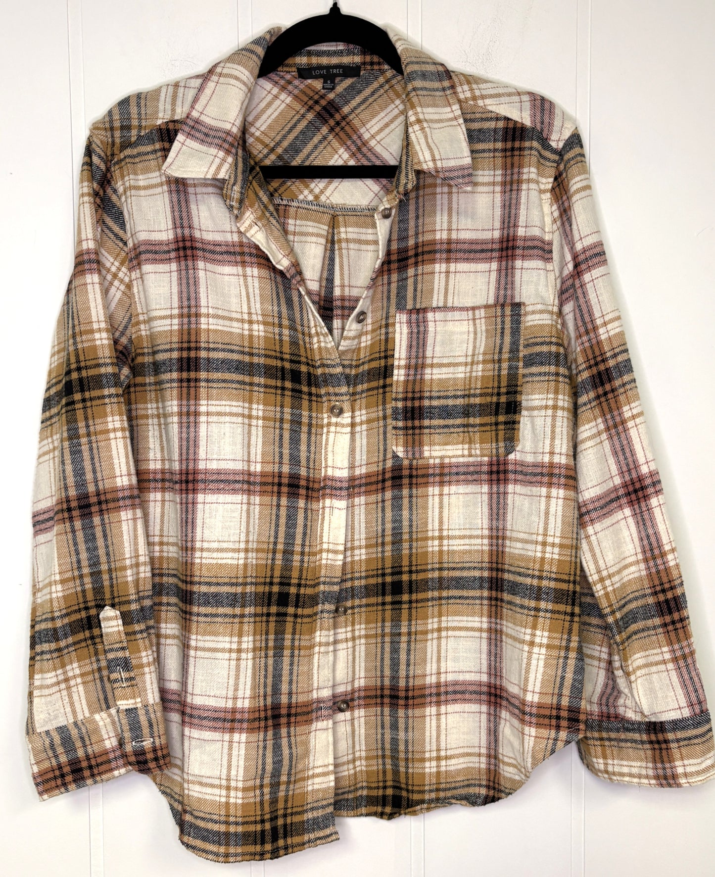 Love Tree Oversized Flannel Shirt