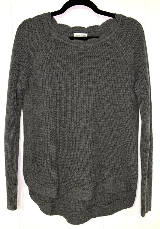 Waffle Knit Sweater w/Scallop Collar