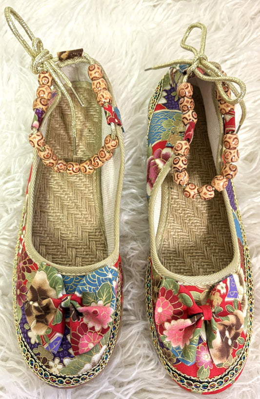 Floral Embroidered Beaded Loafers
