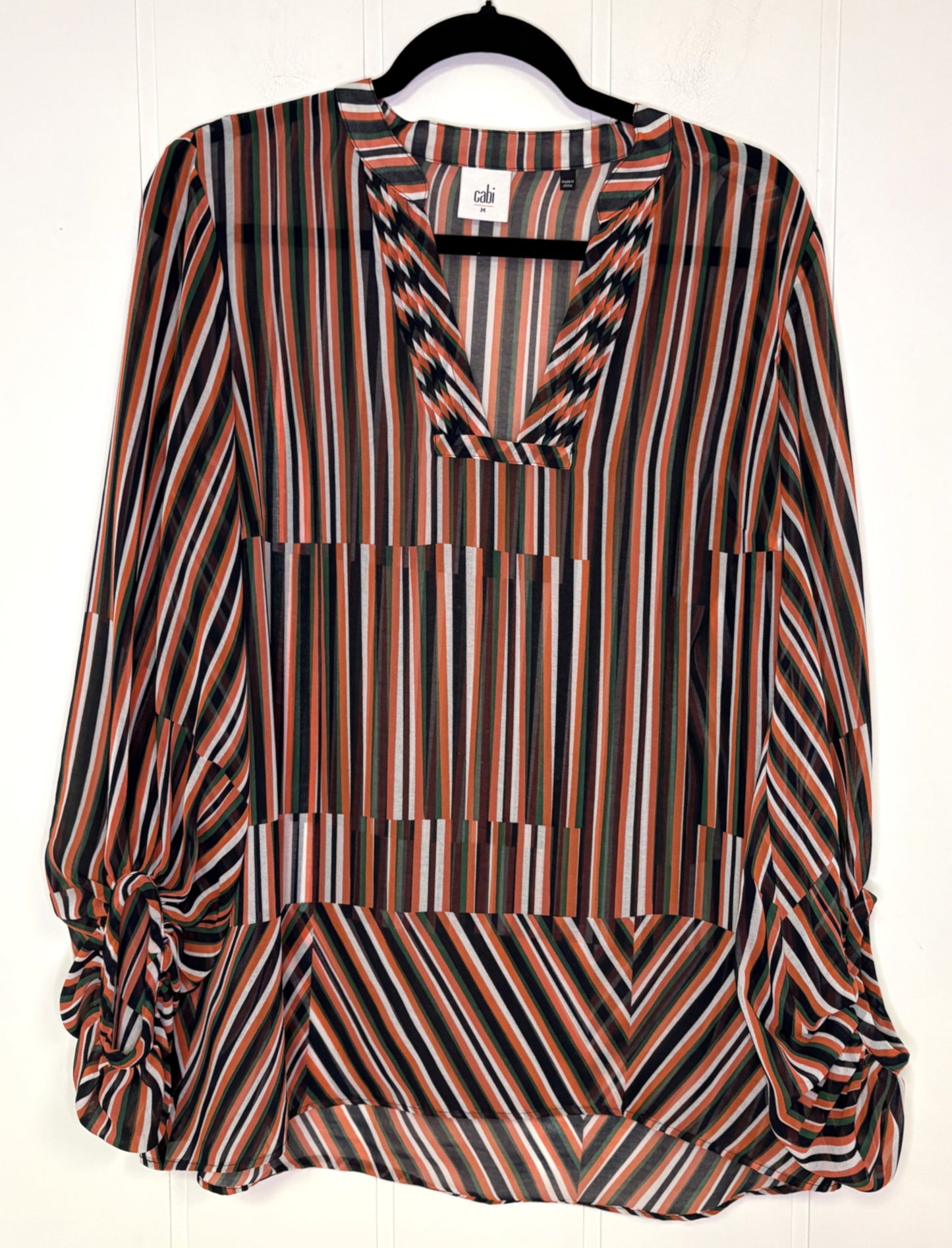 Cabi Broken Stripe Tunic Blouse