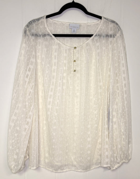 Liz Claiborne Textured Flwr Blouse