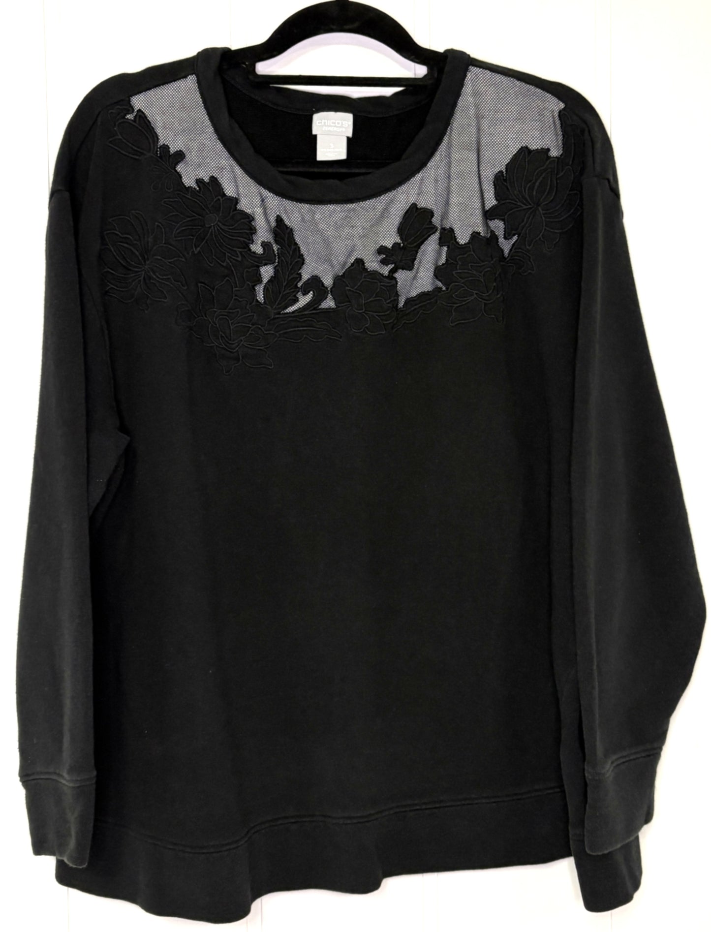 Chico's Sweater w/Mesh Detail