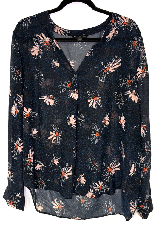 Floral LS V-Neck Blouse