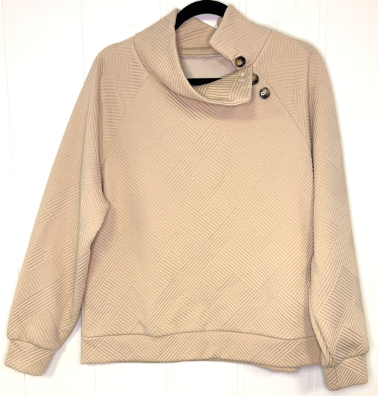 Sweater w/Lined Neck Buttons