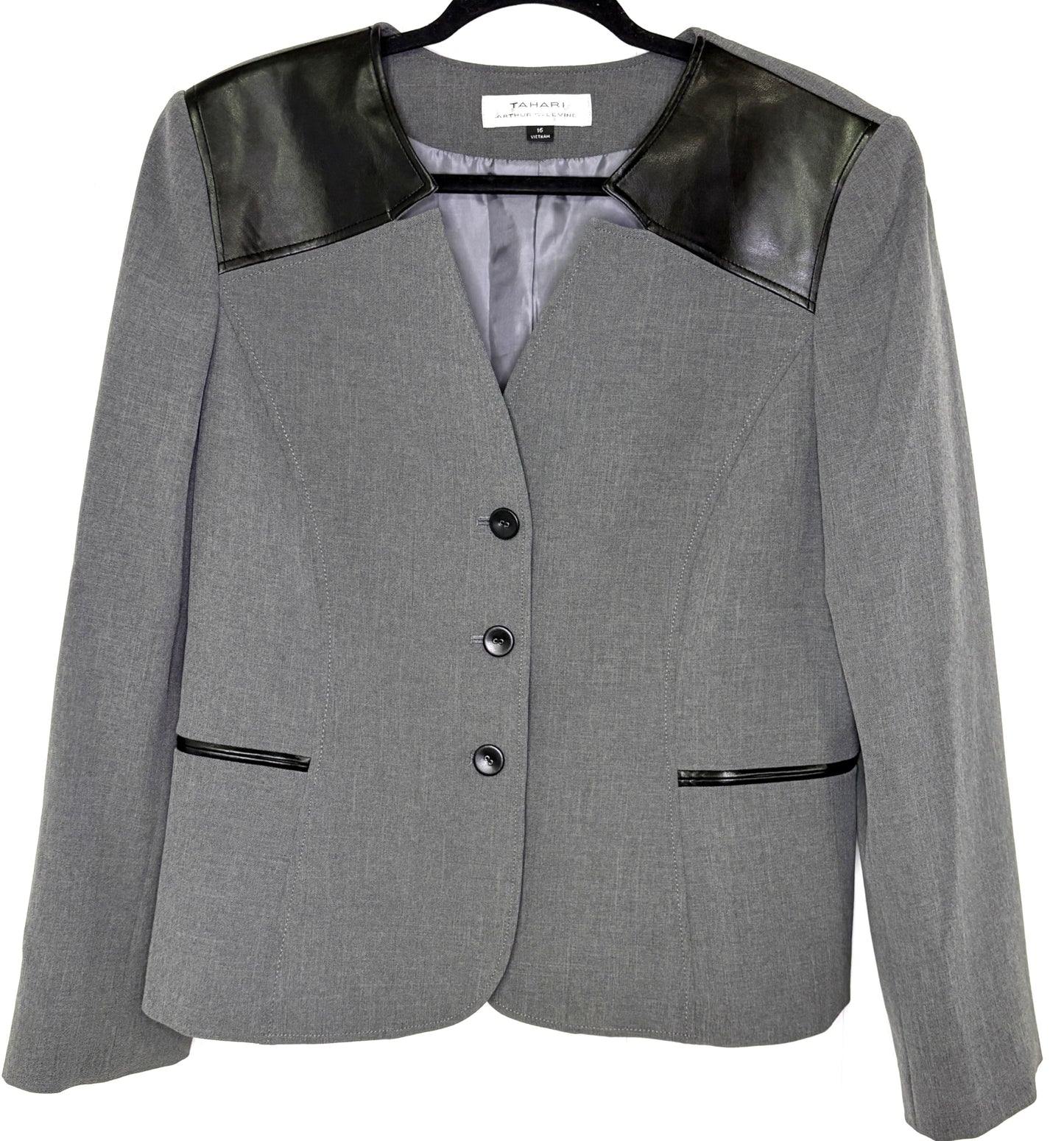 Tahari Blazer w/Leather Trim
