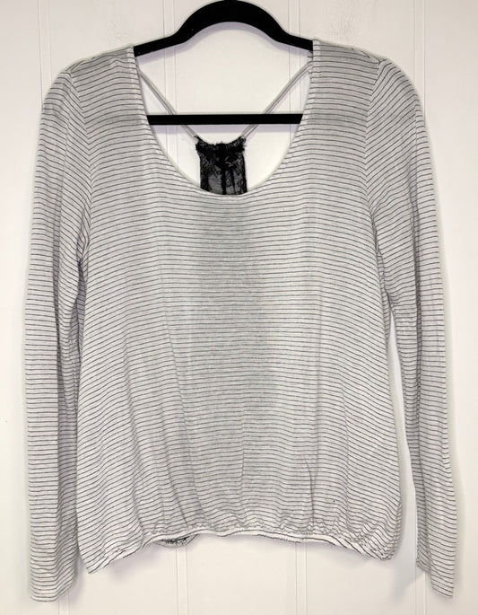 Stripe Knit Top w/Lace Back