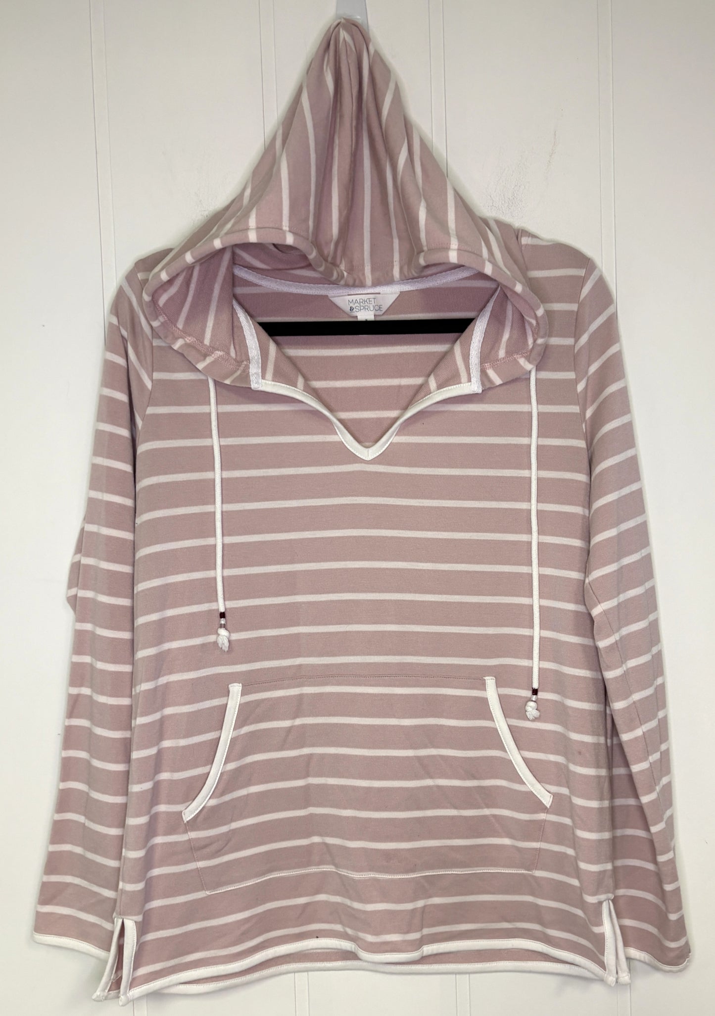 Market & Spruce Stripe Hooded Shirt