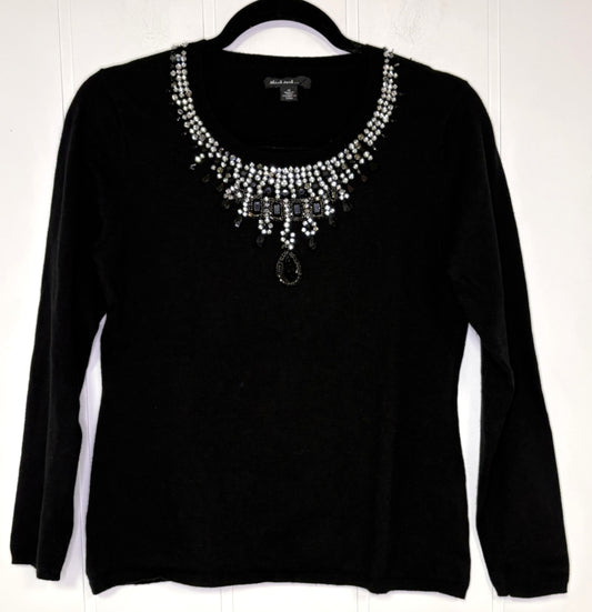 Sweater w/Rhinestone Neckline