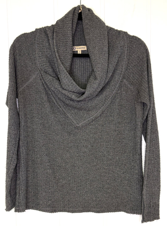 Waffle Knit Sweater w/Cowl Neck