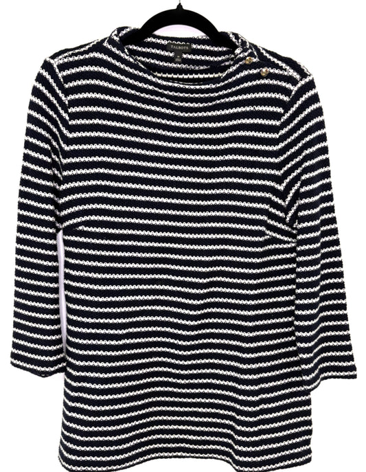 Stripe Sweater w/Button Detail