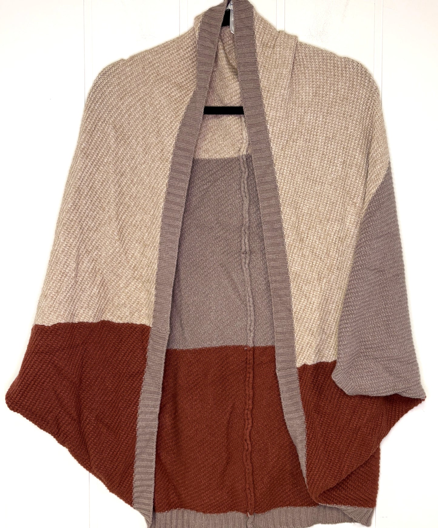 Color Block Poncho Cardigan