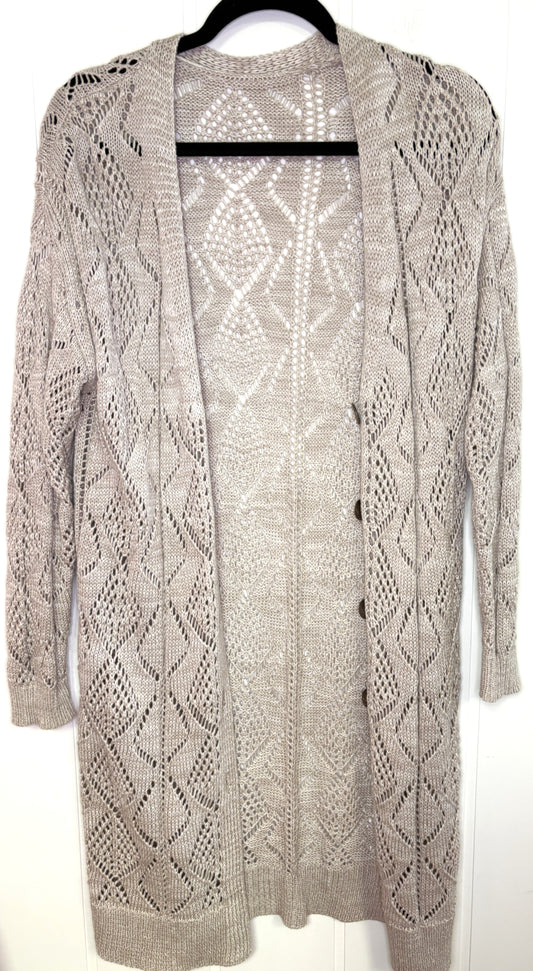 Crochet-style Cardigan Sweater